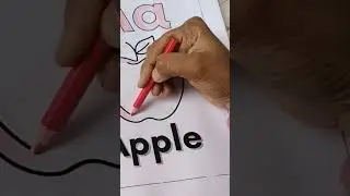 color and learn letter A . A is for apple #learning #kidslearning #youtubeshorts
