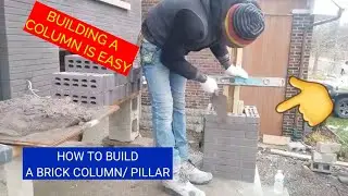 bricklaying: building a  pillar