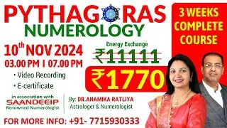 Day 3 PYTHAGORAS NUMEROLOGY By: DR. ANAMIKA RATLIYA - Astrologist & Numerologist