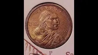 SacagaweaCoin 2000 p Experimental Rinse Error 23 yr old Coin Collection US Native American Dollar