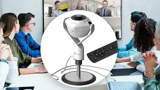 360 All Around AI-Powered Conference Room Camera with Speakerphone, Smart-Tracking, Auto-Framing