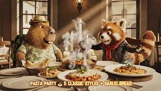 PASTA PARTY 🍝 5 Classic Styles + Garlic Bread | ASMR