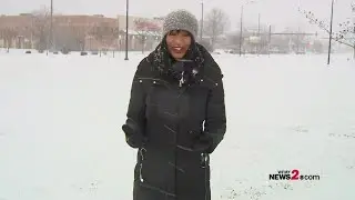 Snowy conditions in High Point Sunday morning