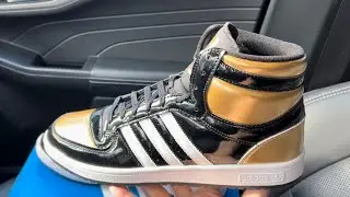 Adidas Top Ten RB Black Gold Patent shoes