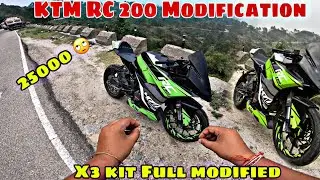 KTM RC 200 Full Modification 🔥❤️ || Rc 200 modified with x3 kit 🔥 || full body kit installed 🙌🏻