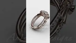 Wedding Ring, Unique Bow Engagement Ring ADER155
