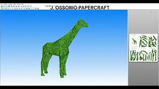 Jirafa Seto Verde &ndash; Modelo Papercraft Decorativo