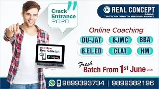 ENTRANCE EXAMS PREPARATION 2020 || CLAT+DUJAT+BJMC+BBA+HM+BELED|| FRESH BATCH FROM 1st JUNE,2020