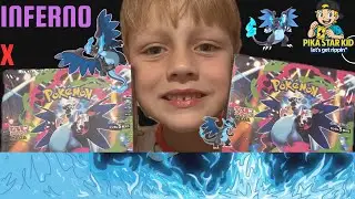 INFERNO X 🔥Pok&eacute;mon Cards Are INSANE! Mega Charizard + Gold Chase Cards!