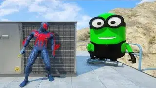 Spiderman Most Epic Scene With Rainbow Colorful Minions in GTA5 | Spiderman Gta Ep.16