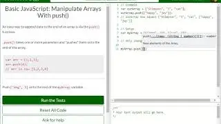 Basic JavaScript Manipulate Arrays With push free code camp   Dani