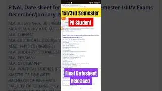 Du PG Final Datesheet 2024 Release how to download Detailed Video