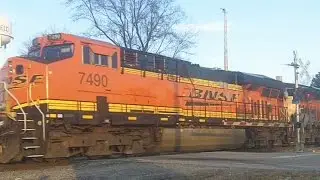 BNSF 7174 Leads a Freight, Plainfield, IL, 3/8/16