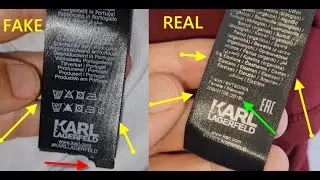 Karl Lagerfeld polo shirt real vs fake. How to spot original Lagerfeld Paris shirt and tee