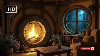 Cozy Fireplace with Rain Sounds 🌧️🔥 | Relaxing Ambient Room for Sleep, Study & Stress Relief (4K)