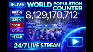 🌍 LIVE Population Count Now | Real-Time World Stats 24/7
