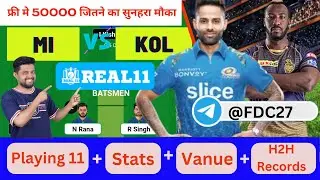 MI VS KOL | MI VS KOL DREAM11 TEAM PREDICTION | MI VS KKR DREAM11 #mivskkr #ipl #dream11prediction