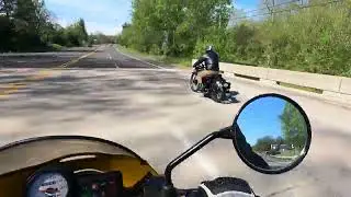 Following Norton International Model 40 on Ducati Monster