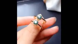 Round Cut, 5x5mm, Natural Green Moissanite Ring, Wedding/Engagement/Any Occasion, Only $66.75