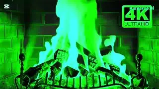 Fantasy Green Fireplace 4K | Calm & Cozy Atmosphere