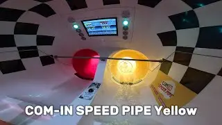 COM-IN SPEED PIPE Yellow Water Slide in Water Park Donautherme Ingolstadt Germany, POV 4k