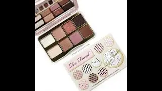 FULL SWATCH TOO FACED : SUGAR COOKIE PALETTE AND TICKLED PEACH MINI PALETTE