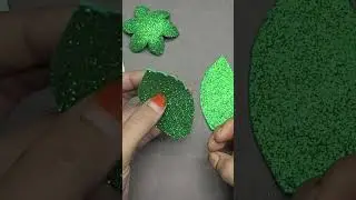 EVA Glitter Foam Paper Flowers Leaf Cutting Tricks 🍃 DIY Leaves Cutting
