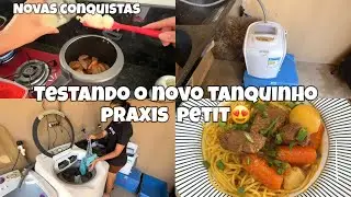ROTINA DOM&Eacute;STICA CURA DA PANELA, TESTEI O MINI TANQUINHO DA PRAXIS E MAIS  ❤️