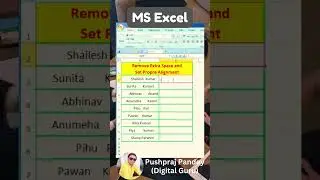 Excel में Extra Space कैसे Remove करें और Proper Alignment में कैसे Set करें ? | #shorts #exceltips