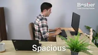 Bestier Large L-Shaped Desk with Storage For Two Person