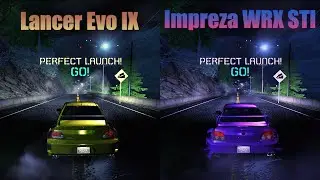 Lancer Evo IX VS Impreza WRX STI, NFS CARBON Drag Race (Improvised)