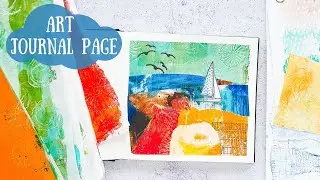 Art Journal Page - Sea Scape Landscape Collage