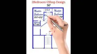30'&times;40'2Bedroom+2Shop Plan|| Makan Ka Naksha| #2Bhk #trending #reels #viralvideo #shortvideo #design