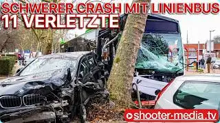 🚒 🚑🚑 MANV bei HEFTIGEM UNFALL MIT LINIENBUS 🚑🚑 🚒 | Gro&szlig;einsatz f&uuml;r Rettungskr&auml;fte (11 Verletzte)