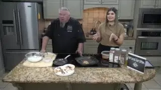 Chef Bud making Mediterranean Grilled Chicken Thighs