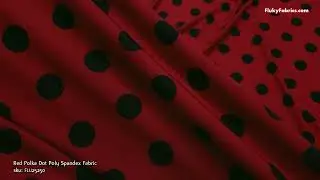 Red Polka Dot Poly Spandex Fabric