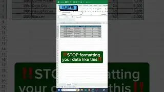Excel Table Making Short Trick | Convert Data into Table in Seconds | #Excel #Tips #short