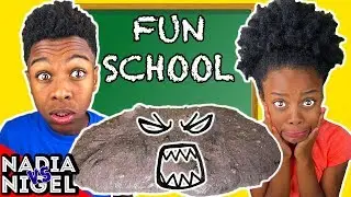 MEGA Slime Monster in Fun School! | Nadia Vs Nigel