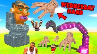 WEDNESDAY HAND vs SKIBIDI TOILET MONSTER to take revenge of CAMERAMAN in Animal Revolt Battle Sim