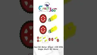 Red BO Motor Wheel +100 RPM Single Shaft BO Motor - Set of 2