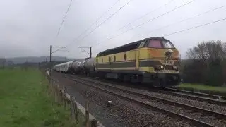 SNCB 5528 in Cierreux on April 23th 2016 with Weedfree train and 5529