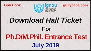 Download Hall Ticket of Ph.D/M.Phil. Entrance Test- July 2019