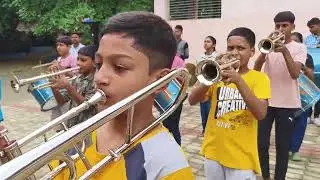 Band practice by St Thomas school Godda 