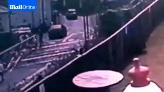 Moment Doug Caddell is knocked down at level crossing   Daily Mail Online