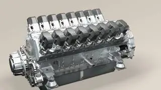 ROLLS ROYCE ENGINE WORKING IN TRAIN ANIMATION