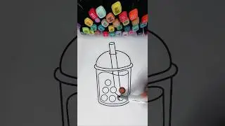 Boba Tea ASMR Coloring | Video#shorts#coloring#asmr #viralshorts