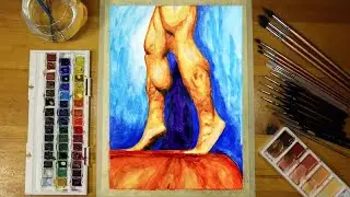 🎨 Watercolor Time-Lapse | Expressive Male Legs Painting EP 277 #zakpopart #newyorkgayart