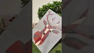 cubism deer painting | abstract painting | #acrylicpainting #canvaspainting