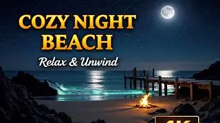 4K Night Ocean – Calm Waves, Starry Sky & Deep Relaxation