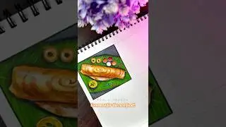 Dosa painting realistic😍 food painting series❤️ #Shorts #Trending